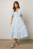 Jozette Floral Midi Dress in Blue FINAL SALE