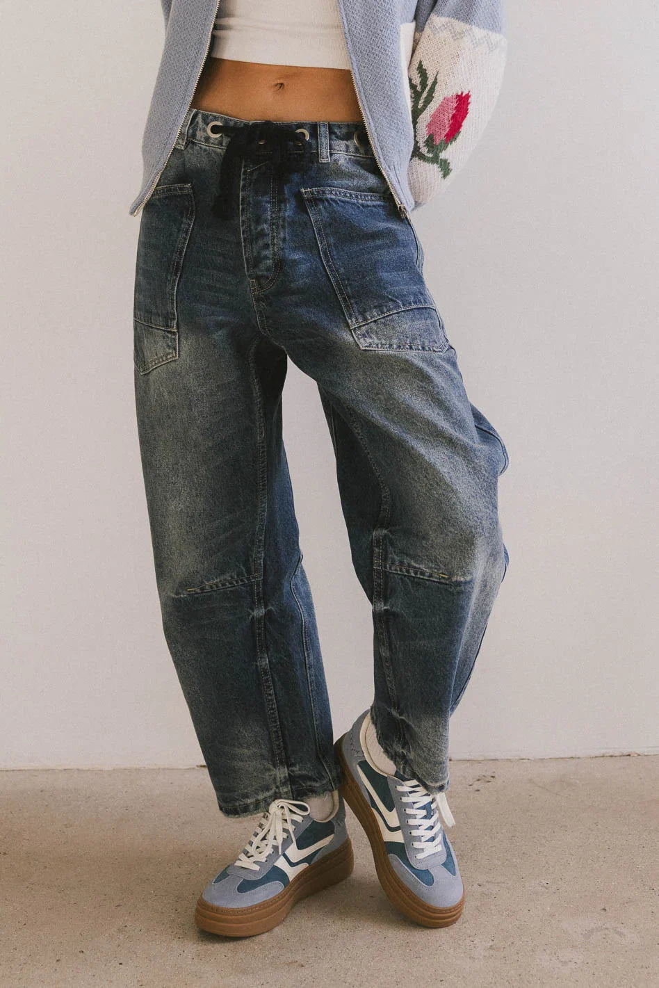 Jocelyn Barrel Jeans in Medium Wash FINAL SALE