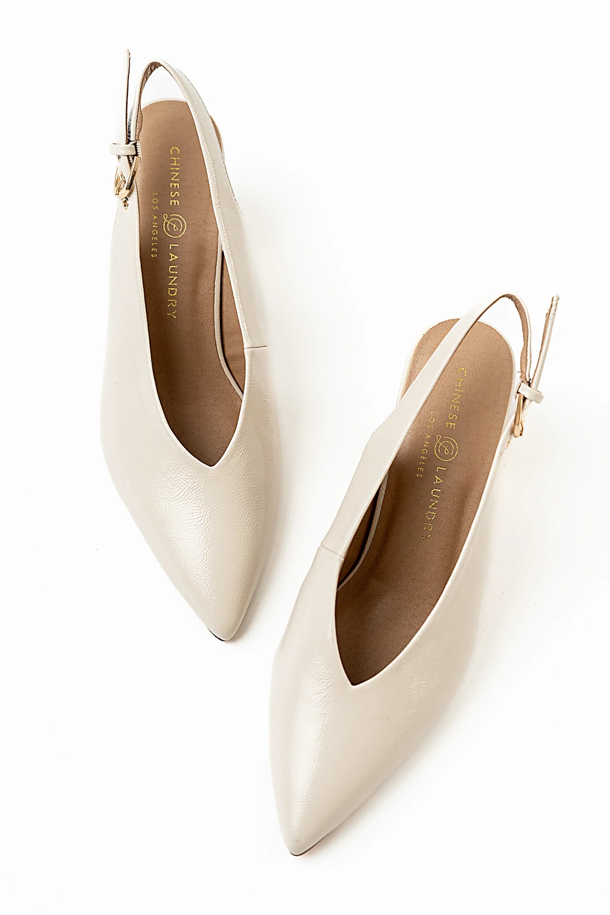 Candice Slingback Heels in Cream FINAL SALE