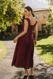 Colin Midi Dress in Burgundy FINAL SALE