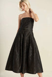 THE TRUTH IS STRAPLESS BLACK LACE MIDI DRESS FINAL SALE