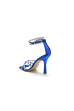 Square Open Toe Beaded Strap Buckle Stiletto Heels