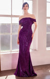 Starlet Gown Off the Shoulder Pleated Dress