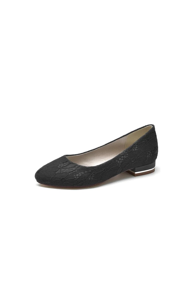 Lace Round Toe Flats