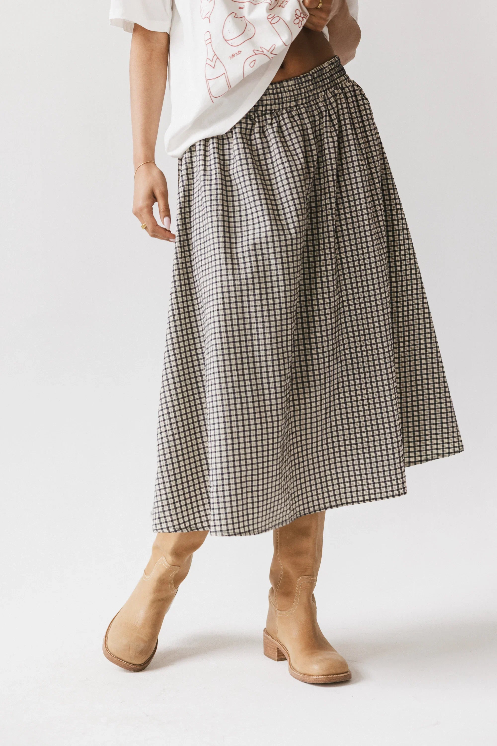 Braxton Plaid Midi Skirt