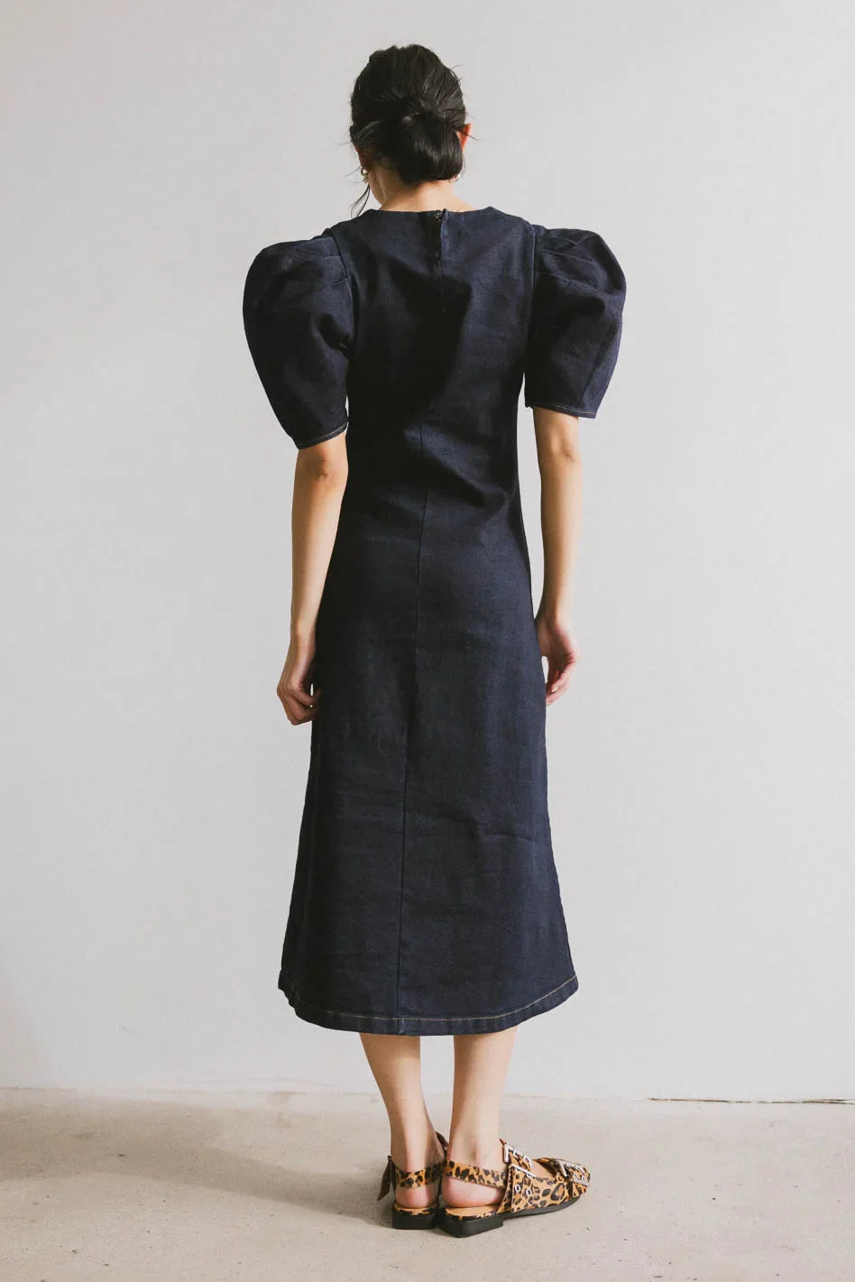 Campbell Denim Dress in Dark Wash FINAL SALE