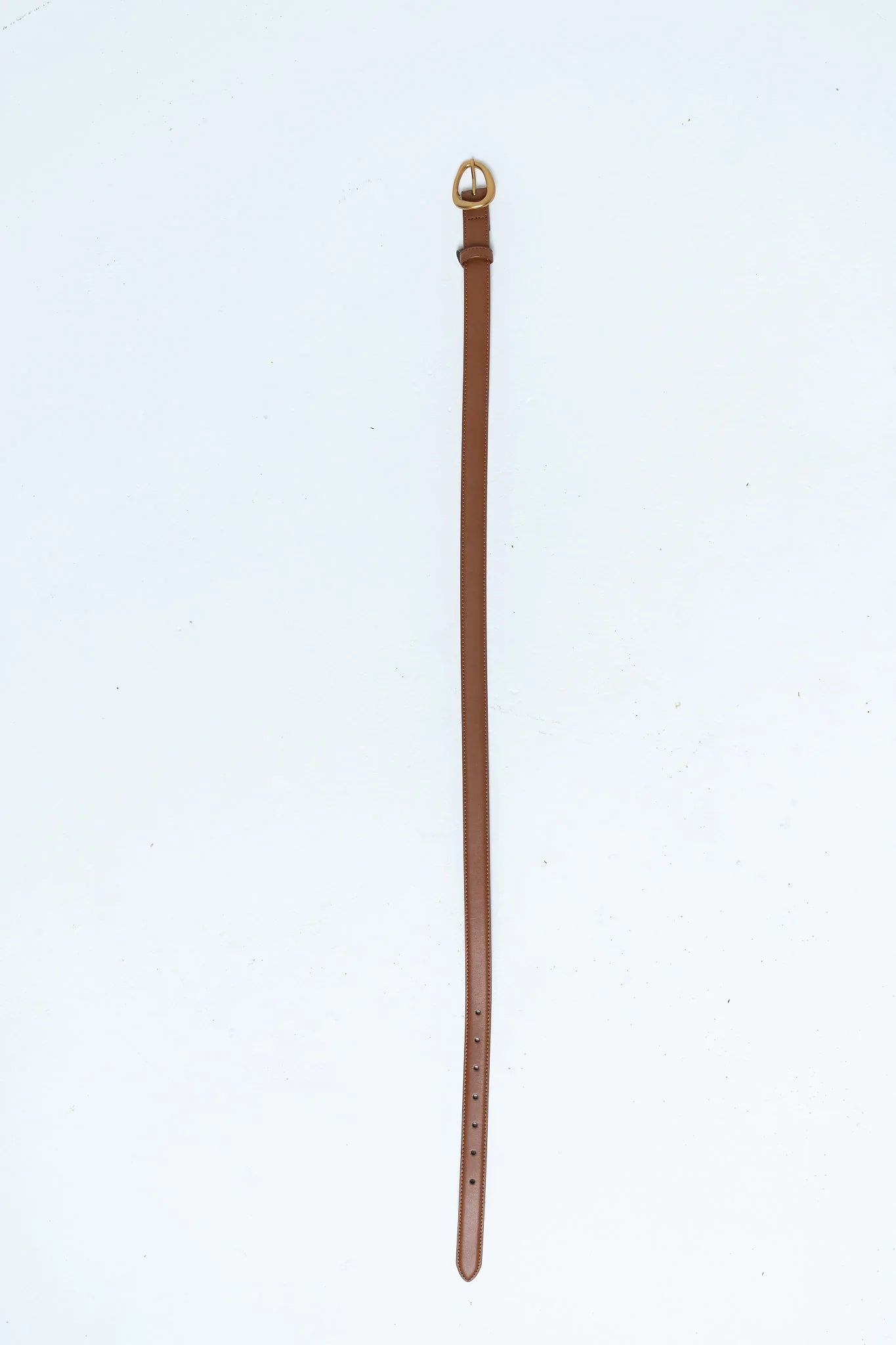 Delia Brushed Gold Belt in Tan