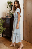 Willa Ruffle Dress in Light Blue FINAL SALE