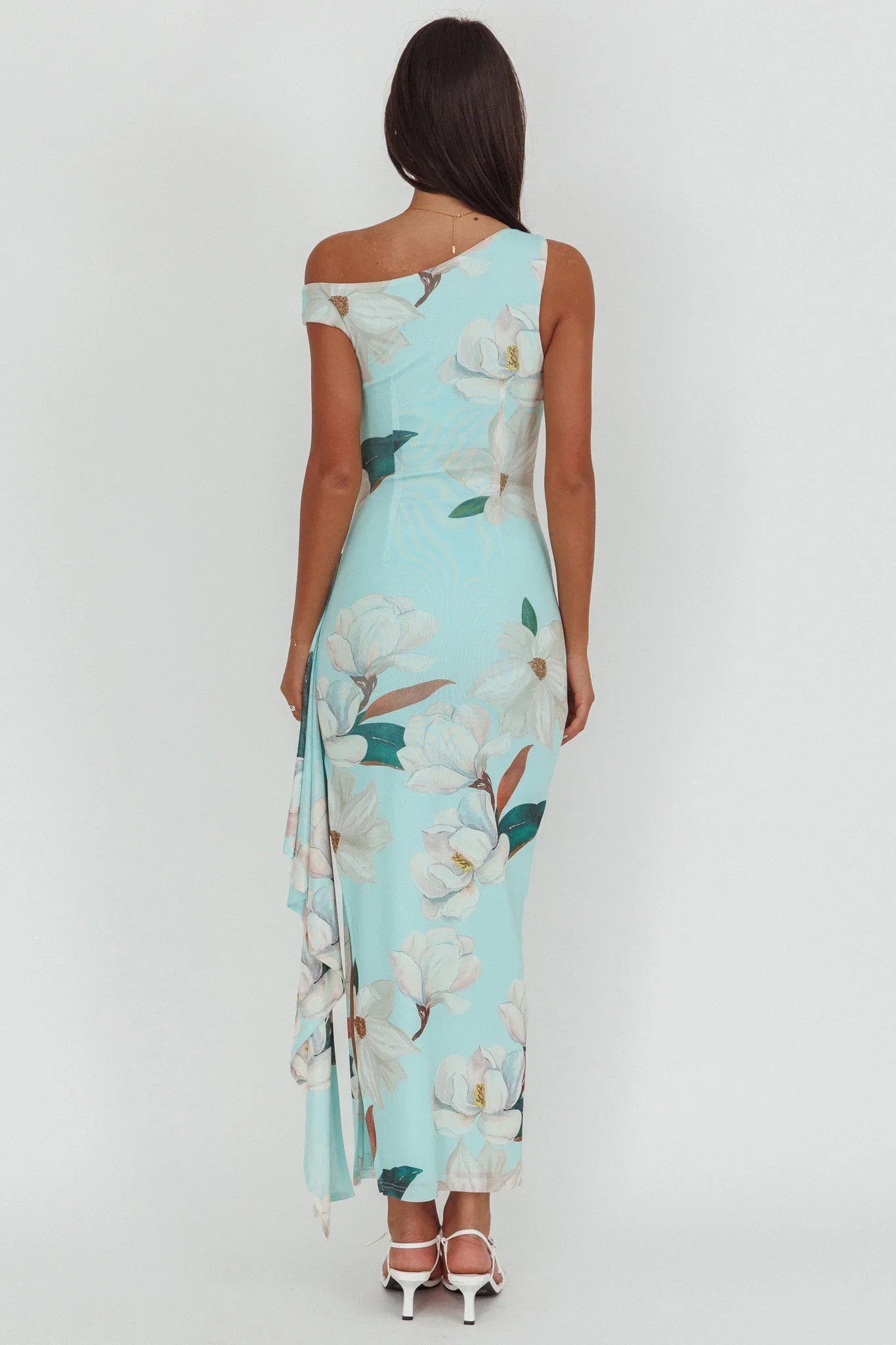 Amalfi Maxi Dress Mint Floral Print Dress