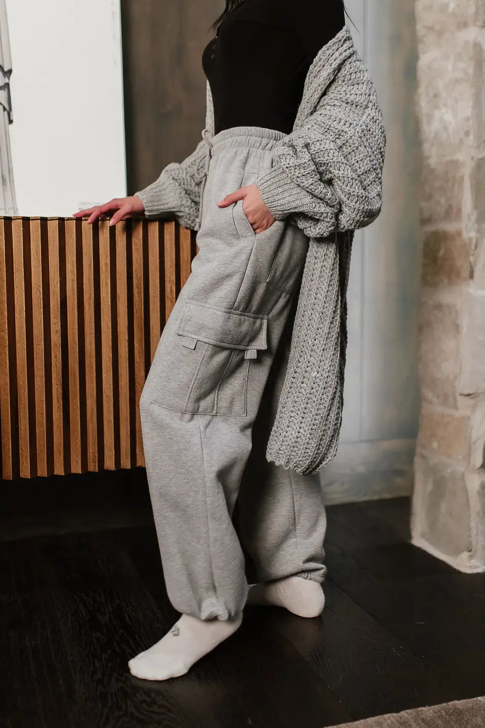 Joanna Cargo Sweatpants in Grey FINAL SALE