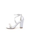 Open Toe Beaded Cross Strap High Heels