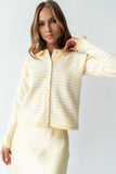 Brenna Striped Cardigan in Yellow