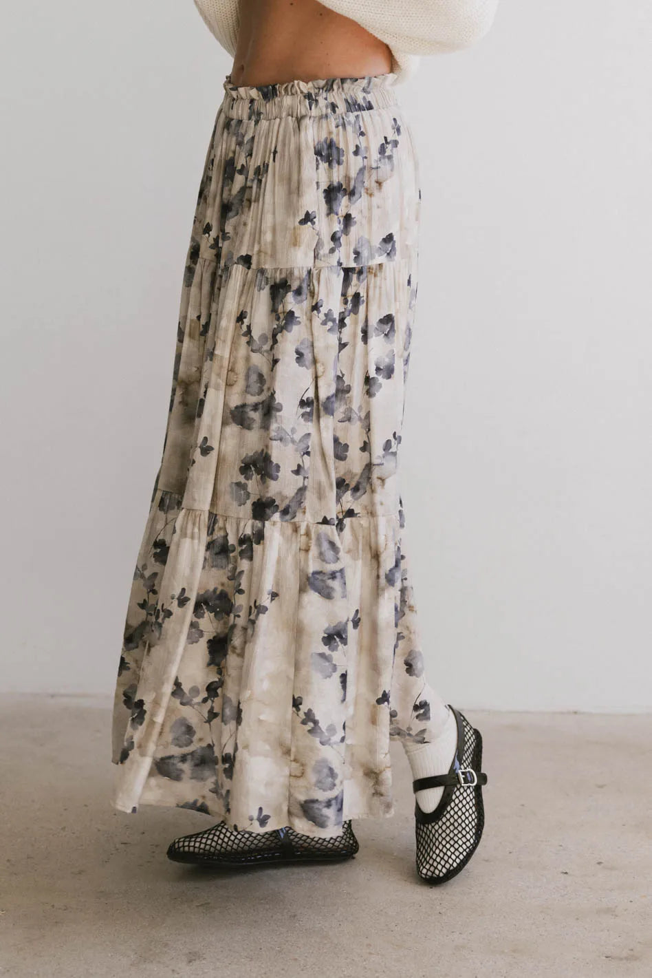 Maxine Floral Skirt in Blue FINAL SALE