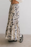 Maxine Floral Skirt in Blue FINAL SALE