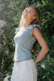 Kaitlyn Embroidered Top in Blue