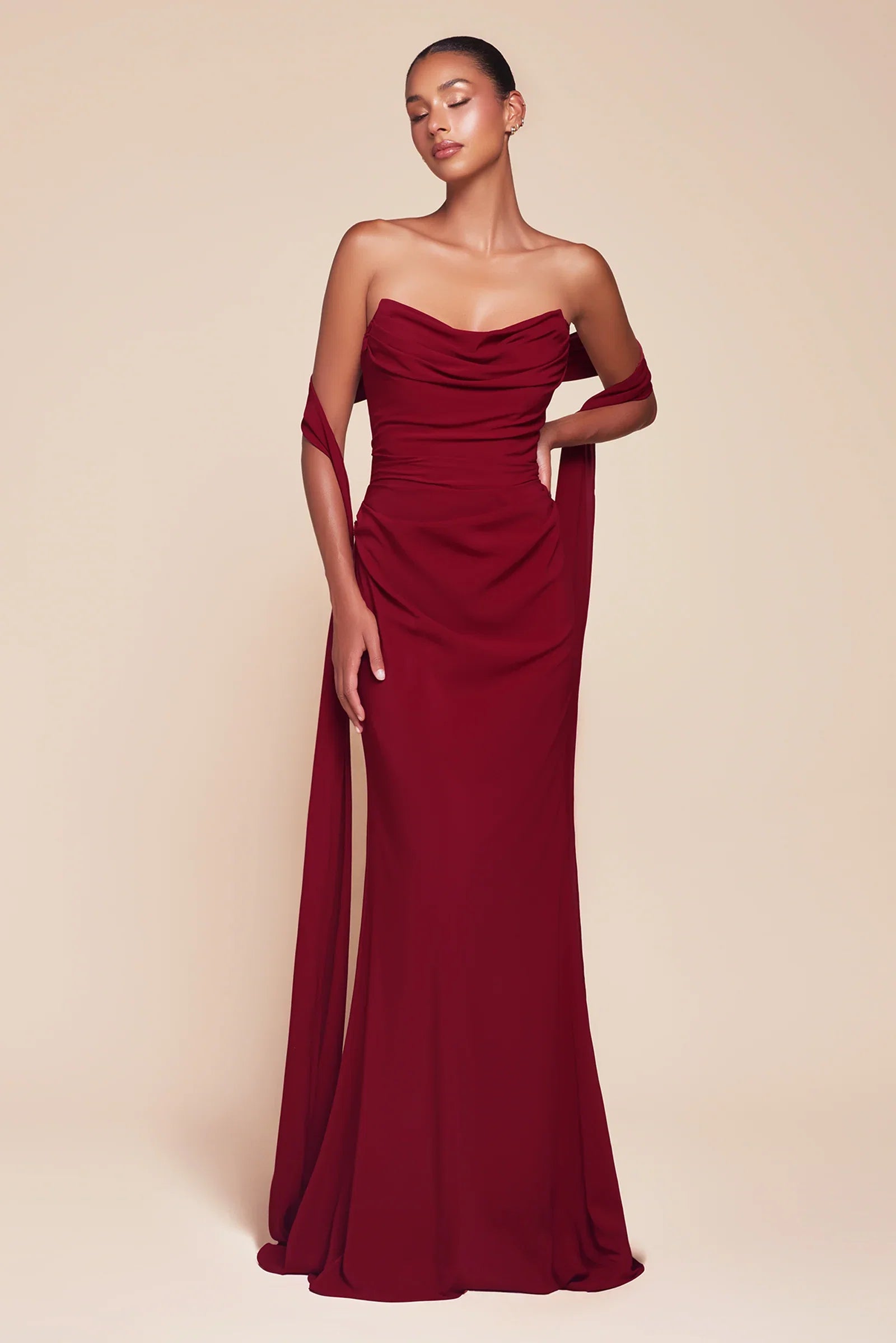Caitlin Gown Convertible Tie Chiffon Dress