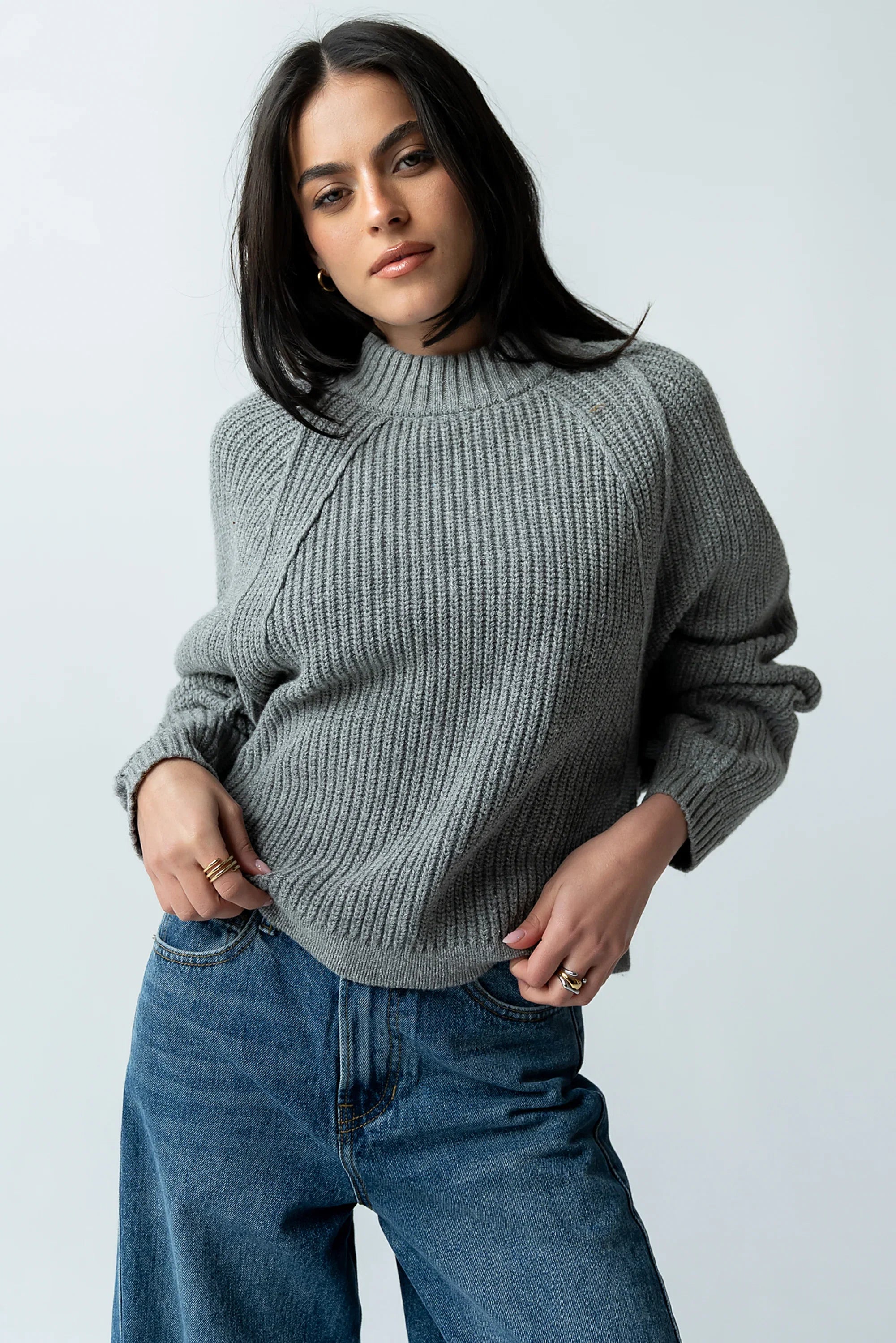 Shayla Knit Sweater in Grey FINAL SALE
