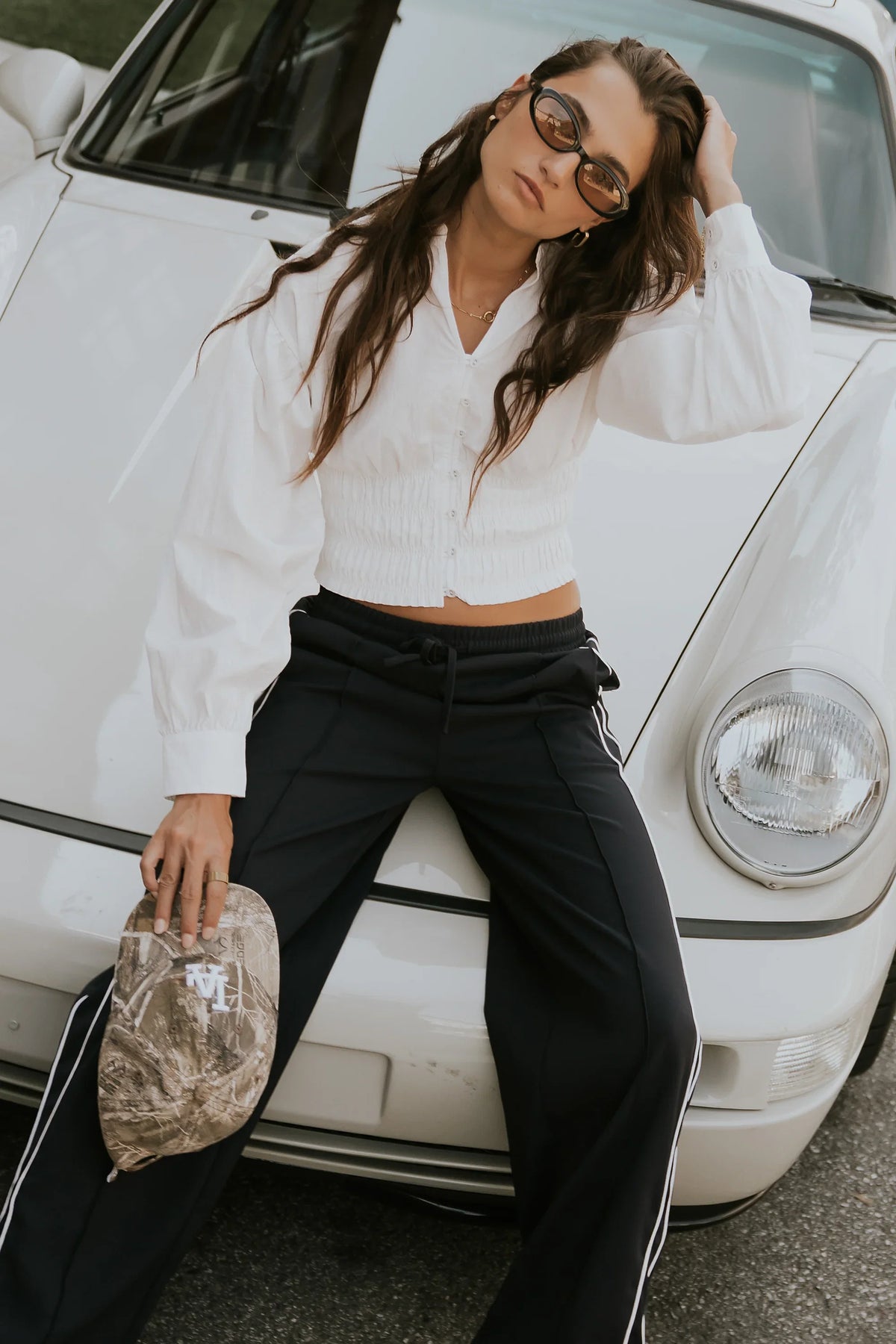 Yena Smocked Blouse in White