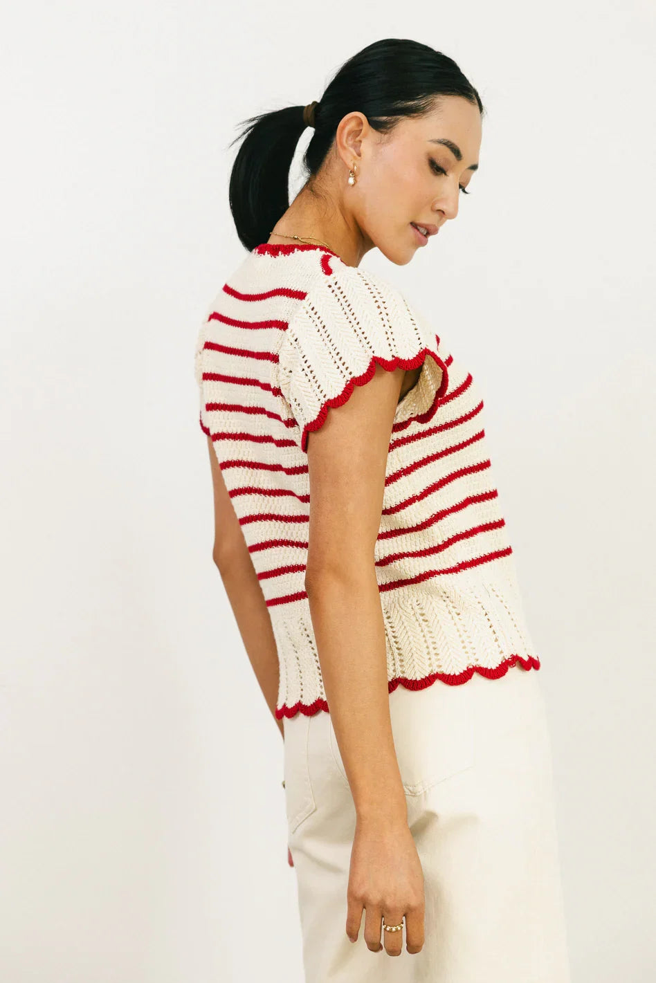 Georgie Striped Sweater in Red FINAL SALE