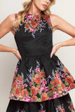 THE BOTANICAL BALL BLACK MIDI DRESS