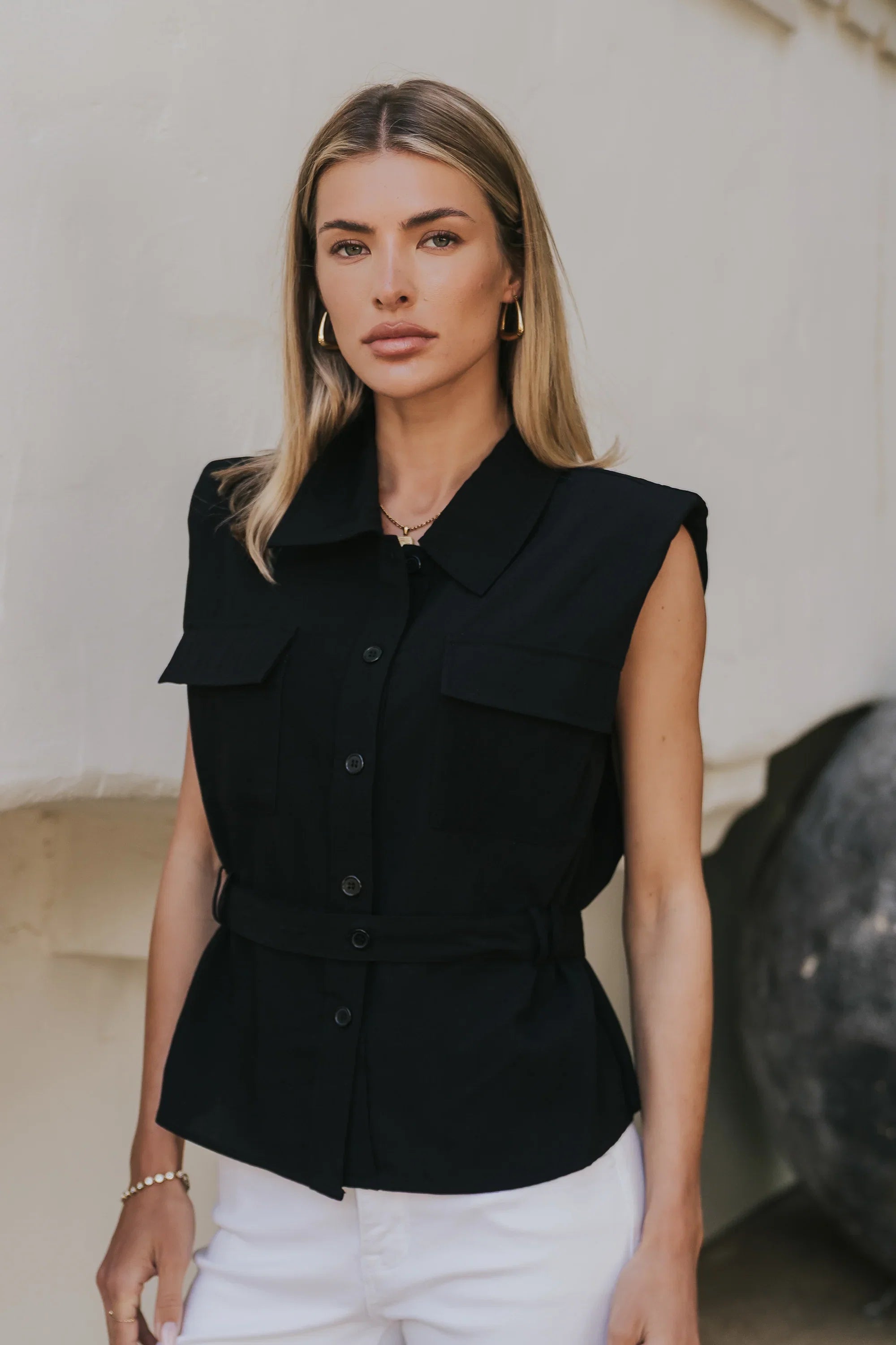 Karlie Button Up in Black