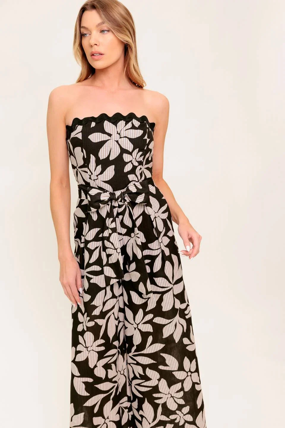 ZARIA STRAPLESS JUMPSUIT BLACK