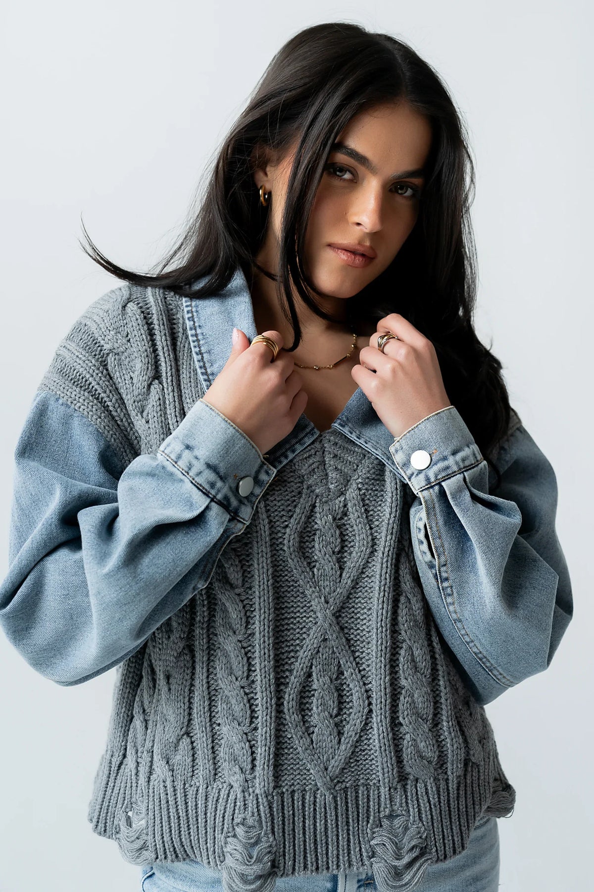 Selena Mixed Media Sweater