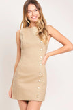ELEGANT TOUCH TAUPE MINI DRESS