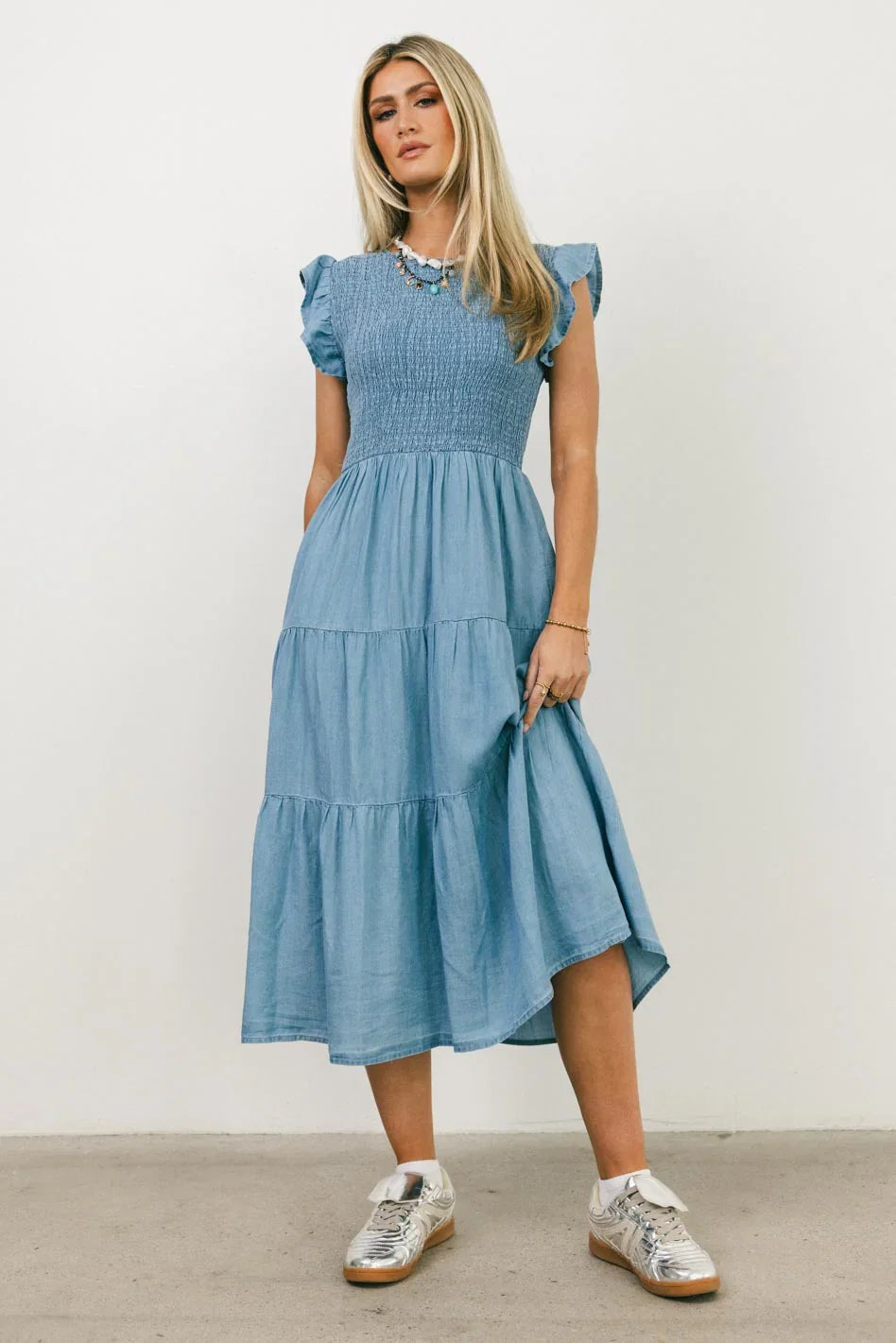 Beth Smocked Midi Dress