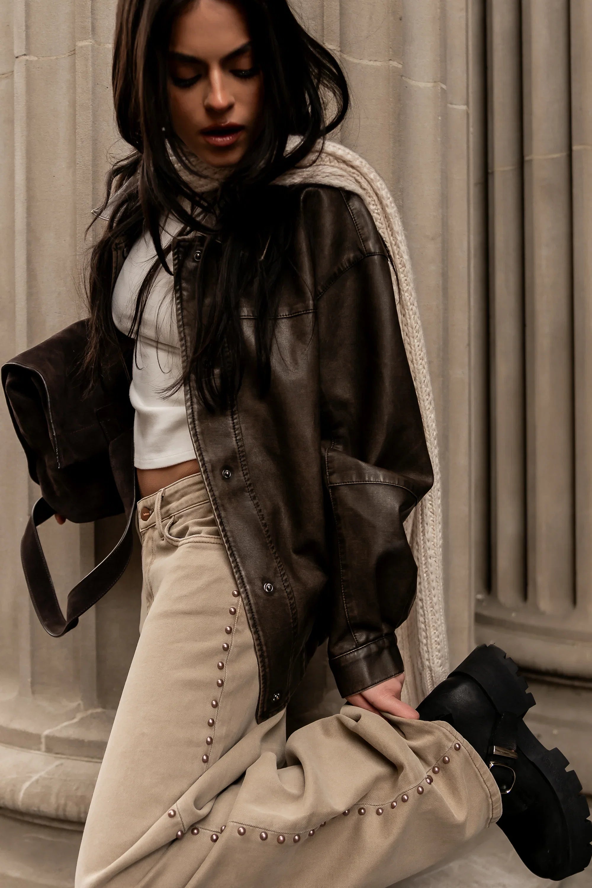 Bronco Studded Straight Leg Jeans