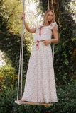 Simon Tiered Maxi Skirt in Red