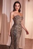 Maddox Gown Black Gold STRAPLESS GLITTER EMBELLISHED GOWN