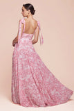 EDEN GOWN ROSE TIE STRAP A LINE FLORAL PRINTED SKIRT