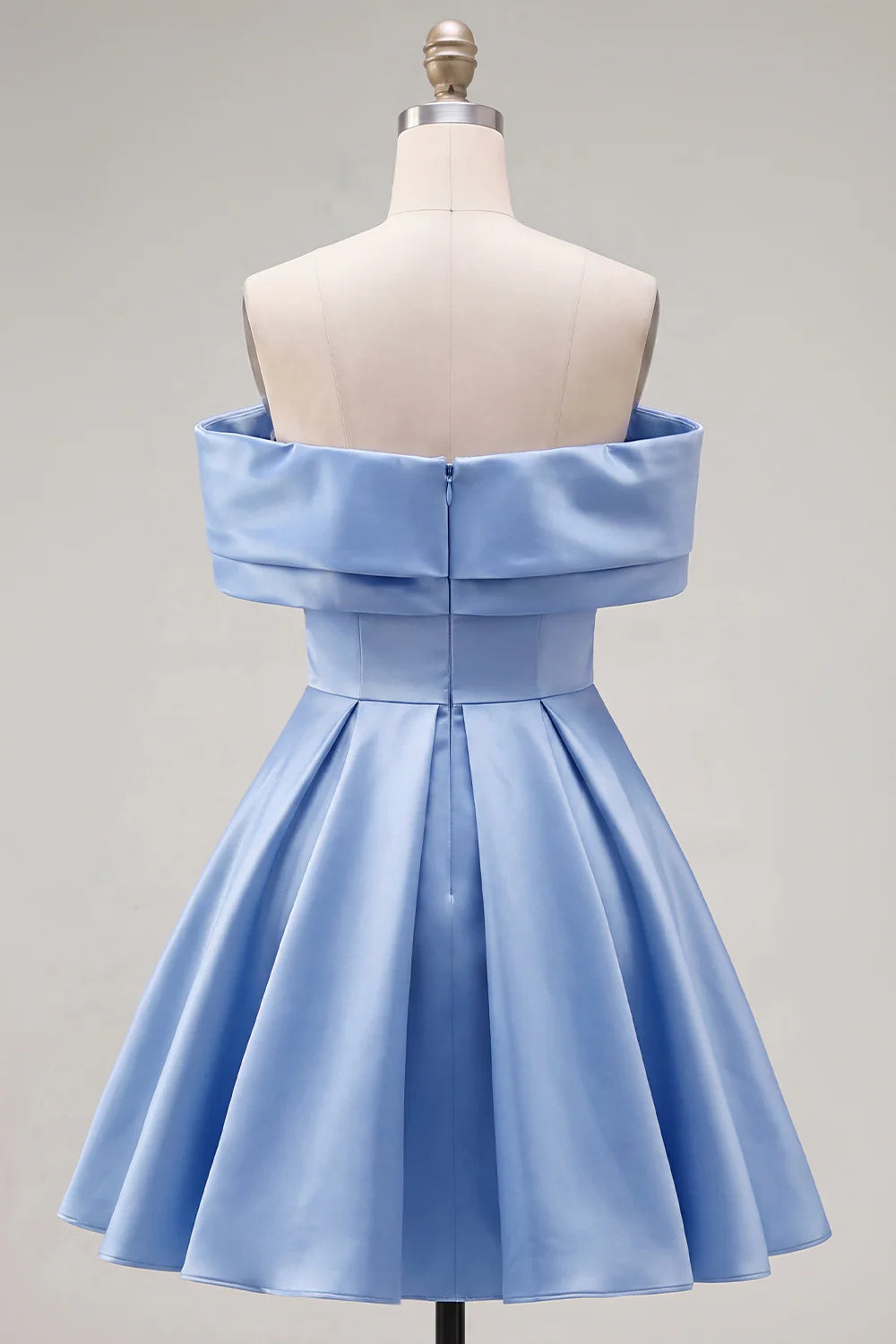 Off the Shoulder Blue A Line Short Homecoming Dress with Beading