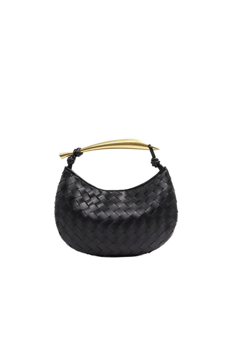 Womens Woven Dumpling Clutch Bag