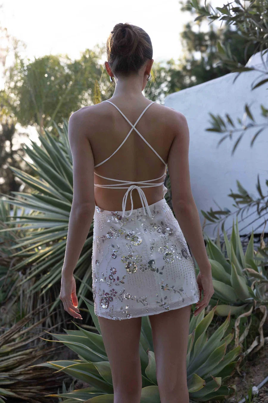 Lala Sequin Beaded Mini Dress