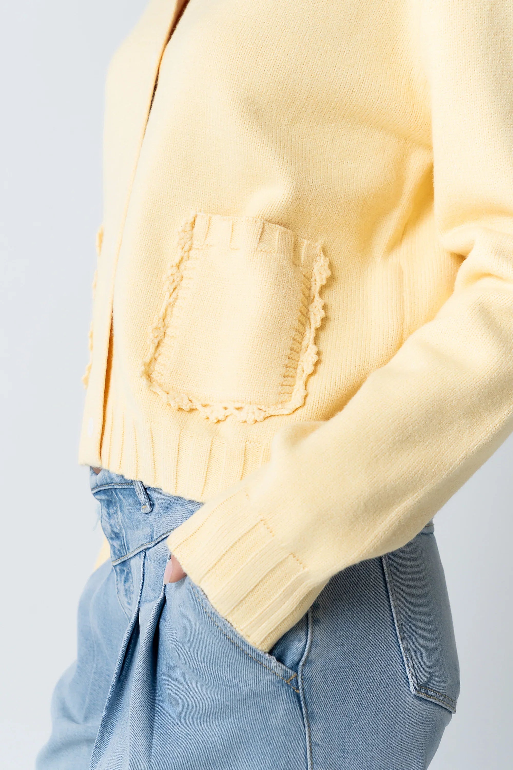 Tacie Knit Cardigan in Butter Yellow