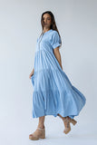 Amanda Tiered Dress in Slate Blue