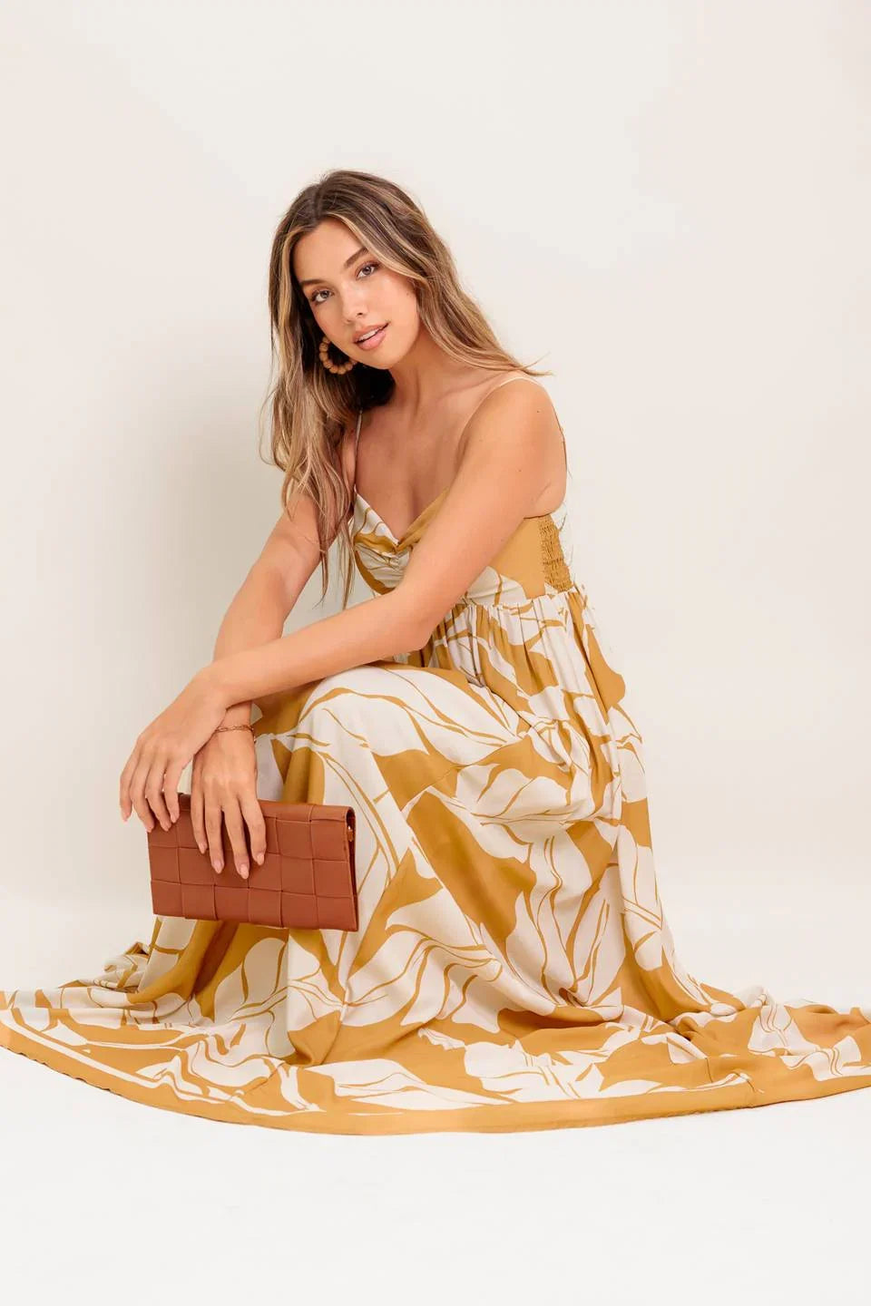 LEAF PRINT SUMMER MAXI DRESS