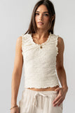 Jordana Textured Tank in Ivory