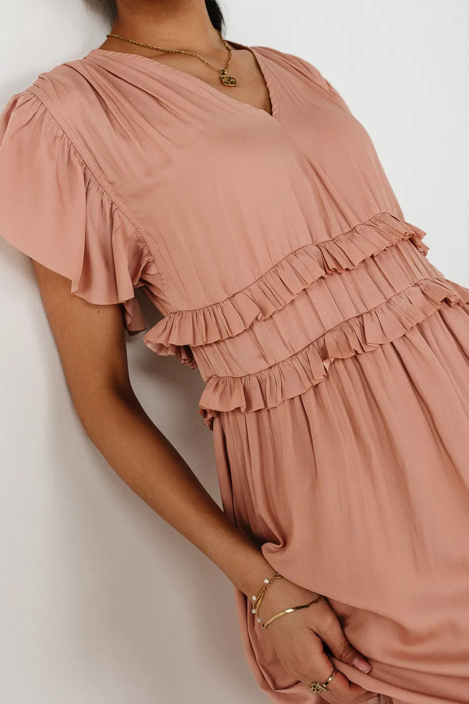 Willa Ruffle Dress in Blush FINAL SALE