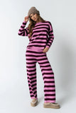 Joey Striped Sweater in Berry