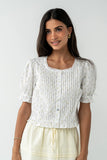 Tracie Floral Blouse in White