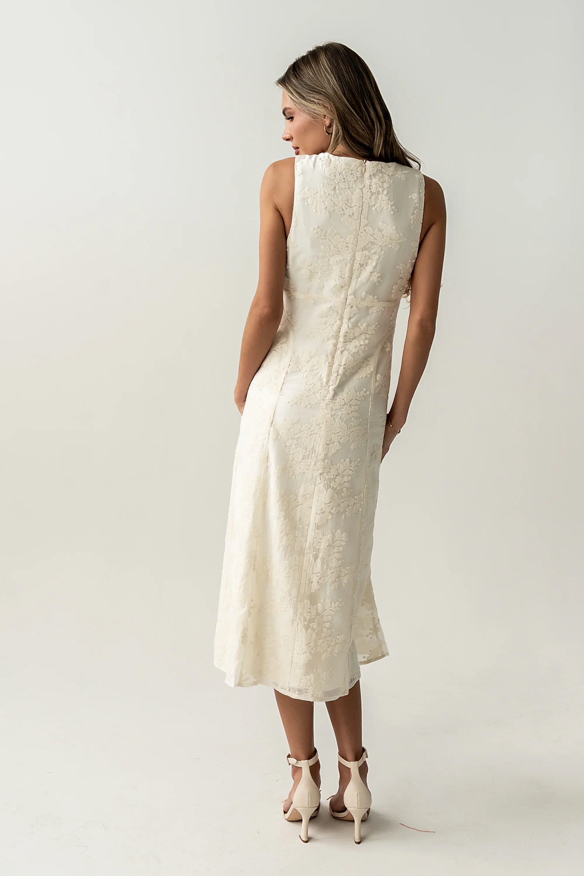Ariel Embroidered Midi Dress