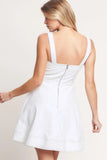 FIRST DATE FEELS WHITE TWILL MINI DRESS FINAL SALE