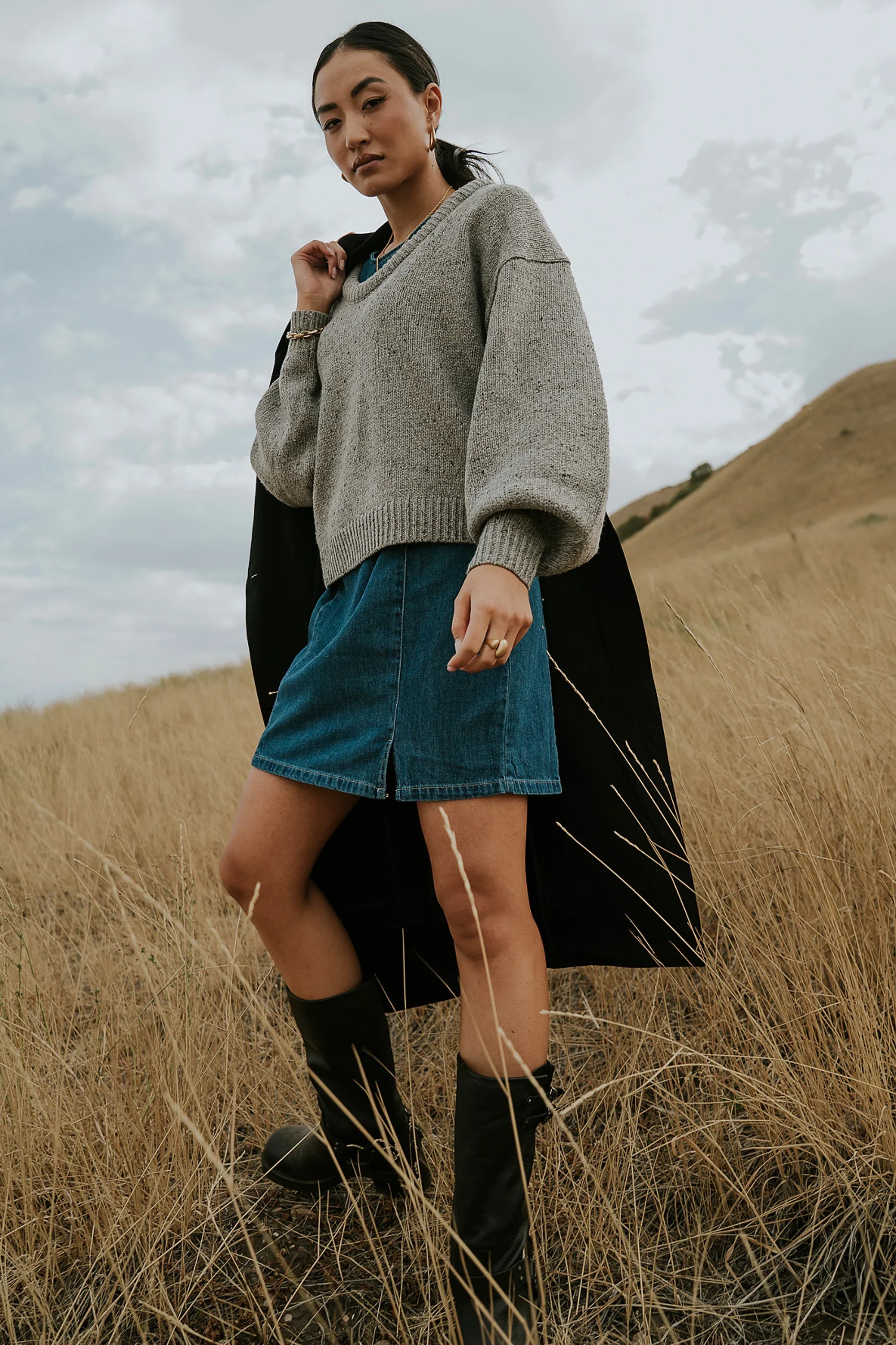 Fern Relaxed Sweater in Grey FINAL SALE