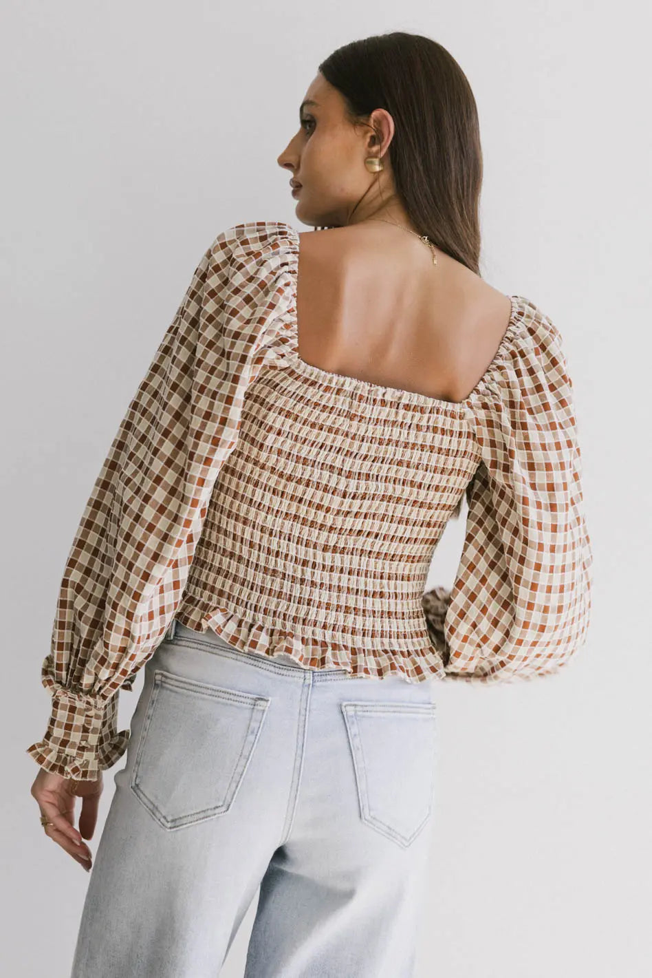 Brinklee Smocked Blouse in Rust FINAL SALE