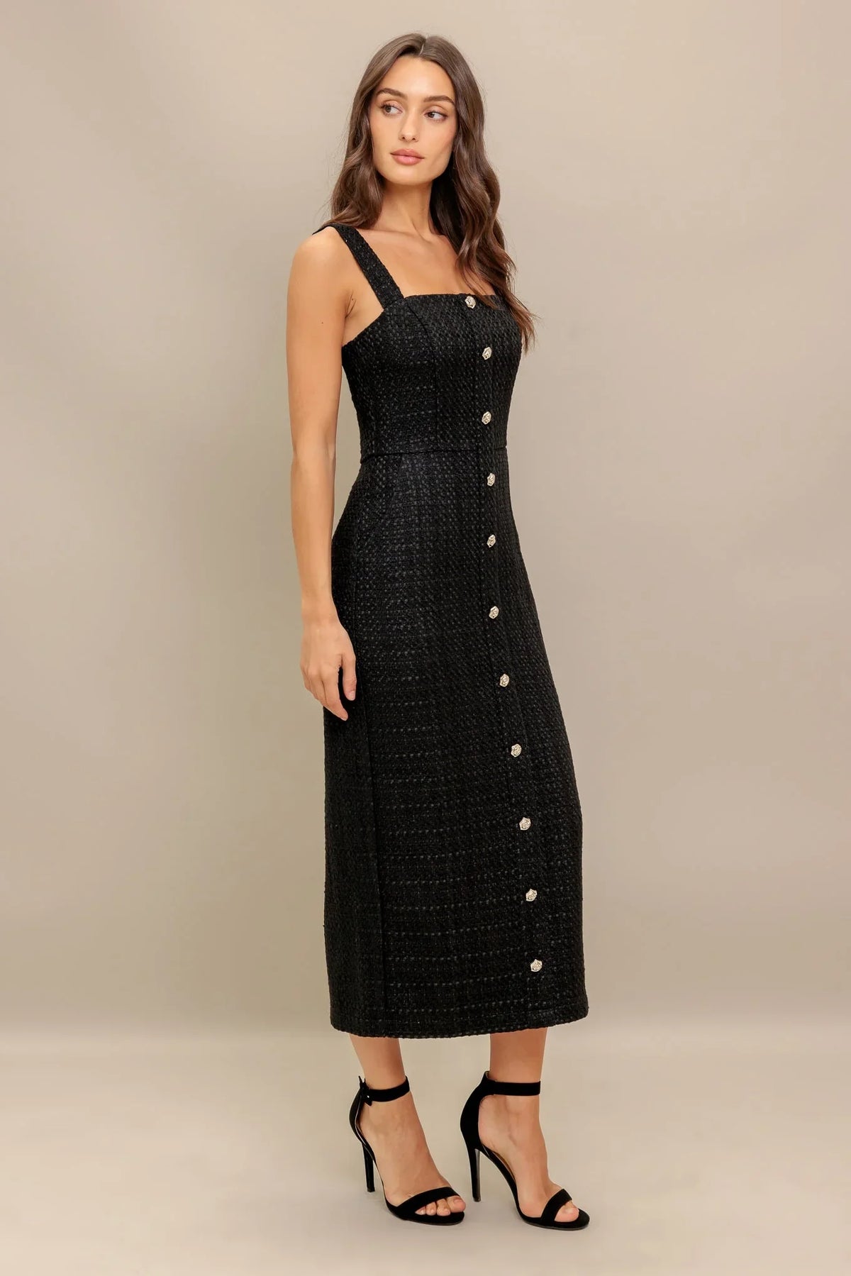 Size Small TWEED NOUVELLE MIDI DRESS FINAL SALE