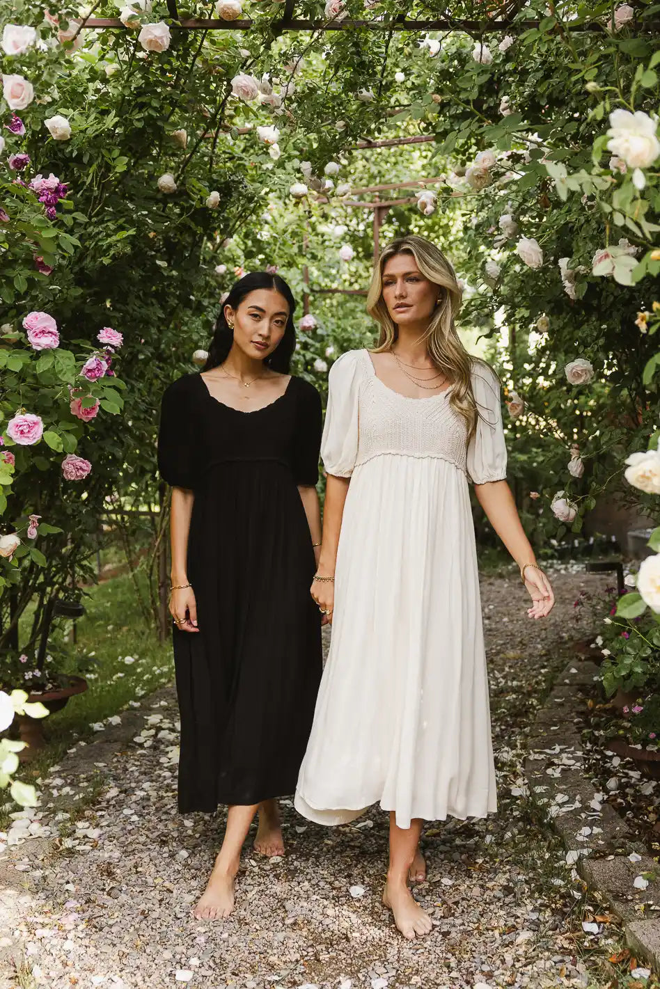 Nina Crocheted Midi Dress in Natural FINAL SALE