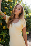 Austia Midi Dress in Yellow